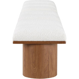 Meridian Pavilion Cream Boucle Fabric Bench