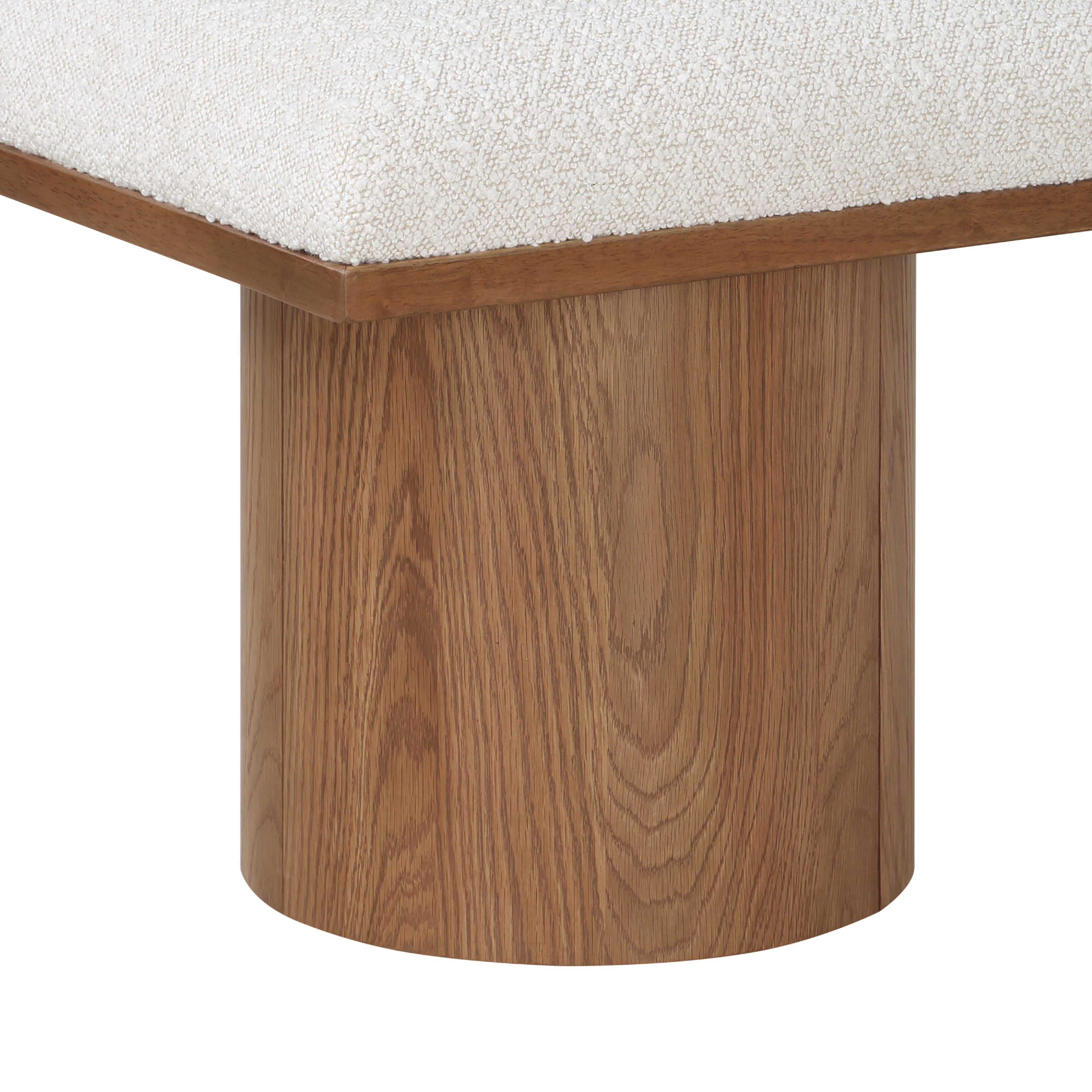 Meridian Pavilion Cream Boucle Fabric Bench