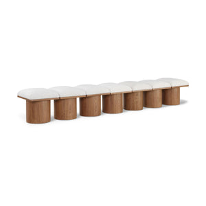 Meridian Pavilion Cream Boucle Fabric Bench