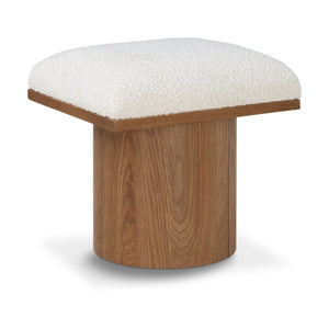 Meridian Pavilion Cream Boucle Fabric Bench/Stool