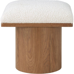 Meridian Pavilion Cream Boucle Fabric Bench/Stool