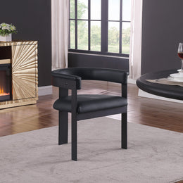 Meridian Romeo Black Vegan Leather Dining Chair