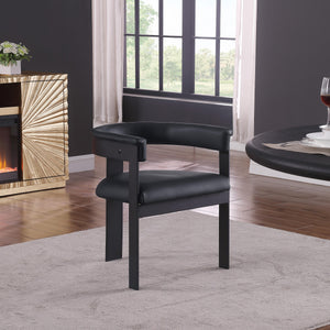 Meridian Romeo Black Vegan Leather Dining Chair