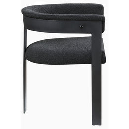 Meridian Romeo Black Boucle Fabric Dining Chair