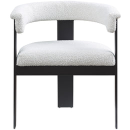 Meridian Romeo Cream Boucle Fabric Dining Chair
