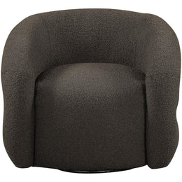 Meridian Roxbury Brown Boucle Fabric Swivel Accent Chair