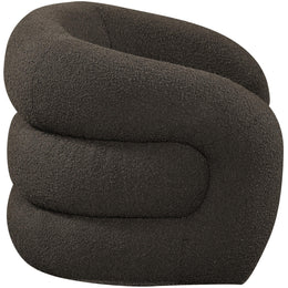 Meridian Roxbury Brown Boucle Fabric Swivel Accent Chair