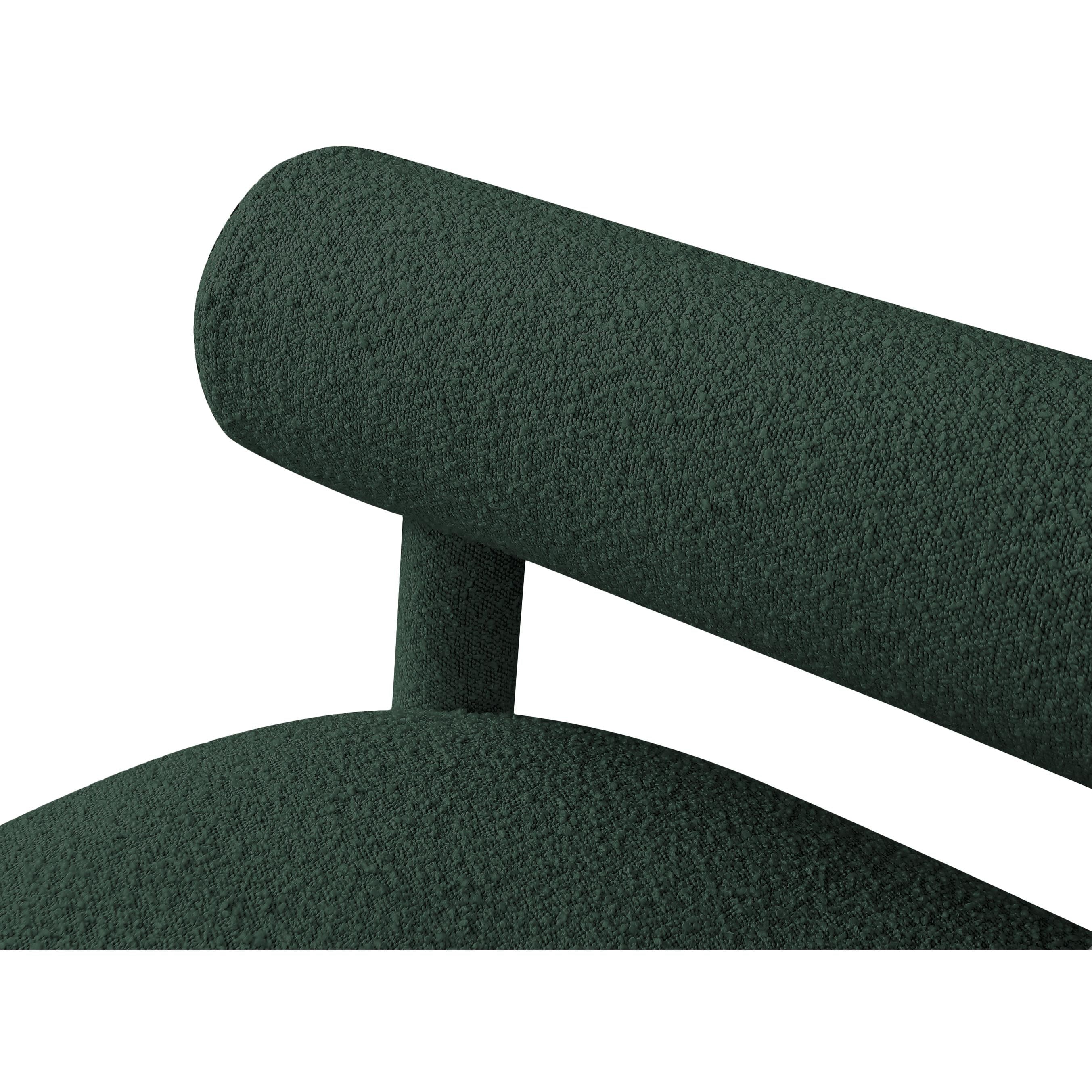 Meridian Parlor Green Boucle Fabric Bench