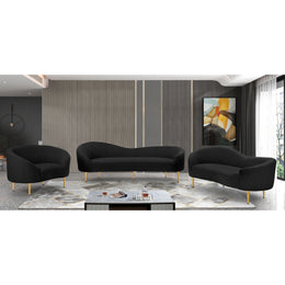 Meridian Ritz Black Boucle Fabric Chair