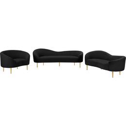 Meridian Ritz Black Boucle Fabric Chair