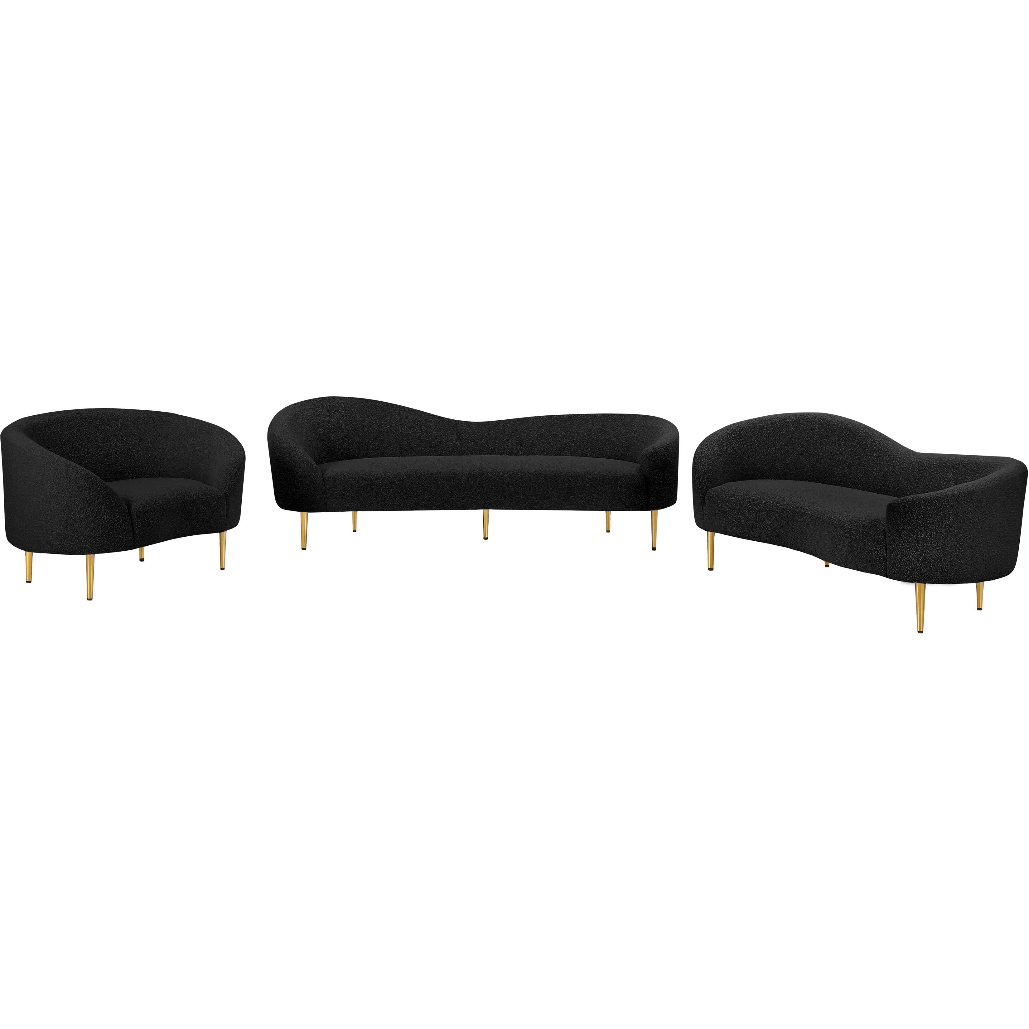Meridian Ritz Black Boucle Fabric Chair