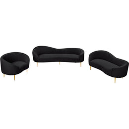 Meridian Ritz Black Boucle Fabric Chair