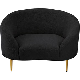 Meridian Ritz Black Boucle Fabric Chair