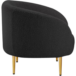 Meridian Ritz Black Boucle Fabric Chair