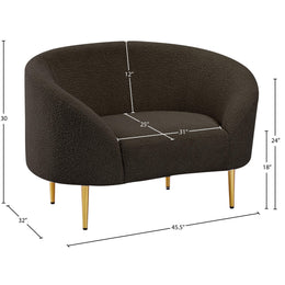Meridian Ritz Brown Boucle Fabric Chair