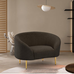 Meridian Ritz Brown Boucle Fabric Chair