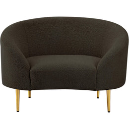 Meridian Ritz Brown Boucle Fabric Chair