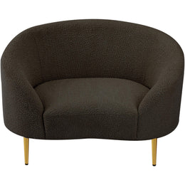 Meridian Ritz Brown Boucle Fabric Chair