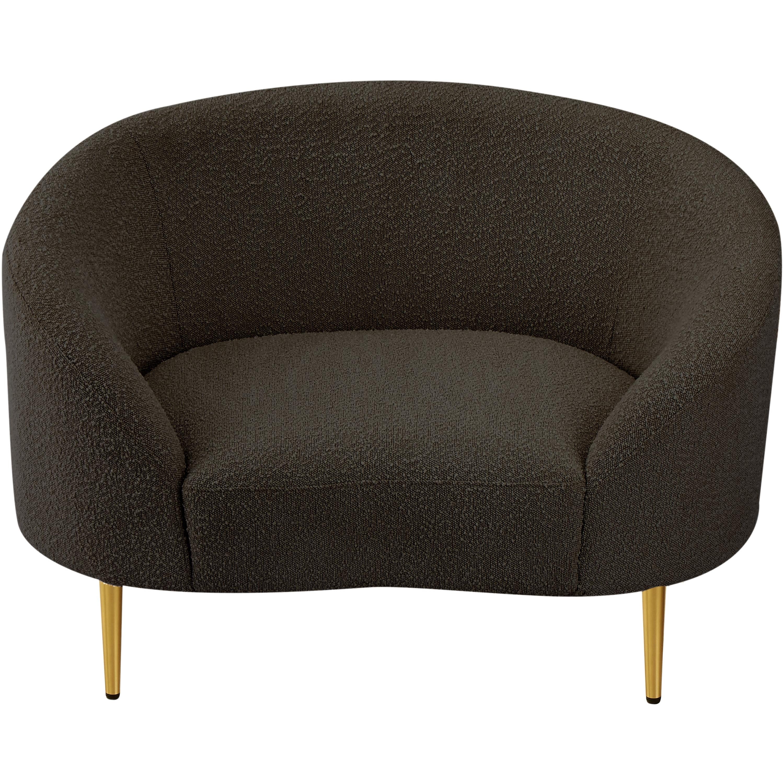Meridian Ritz Brown Boucle Fabric Chair