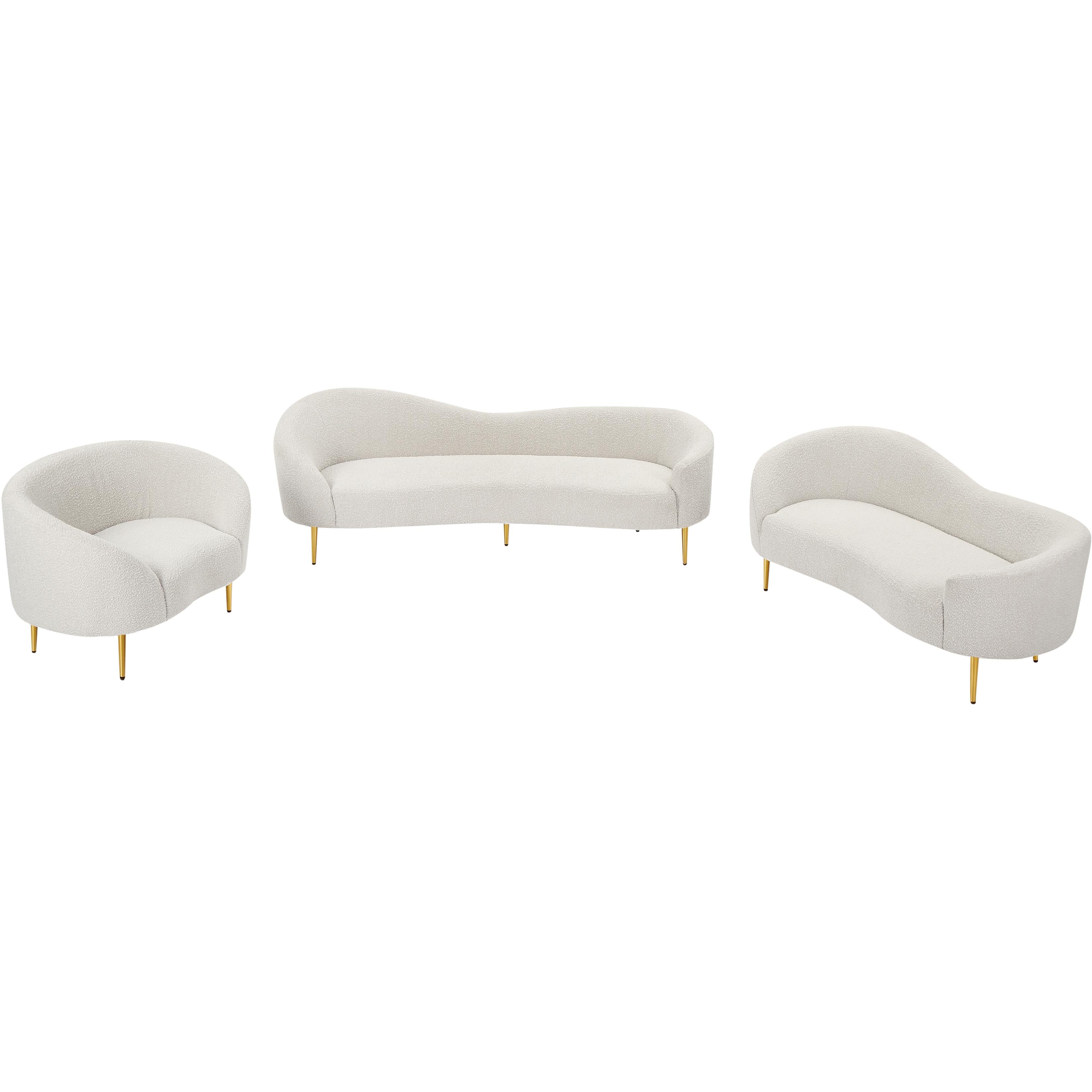 Meridian Ritz Cream Boucle Fabric Chair