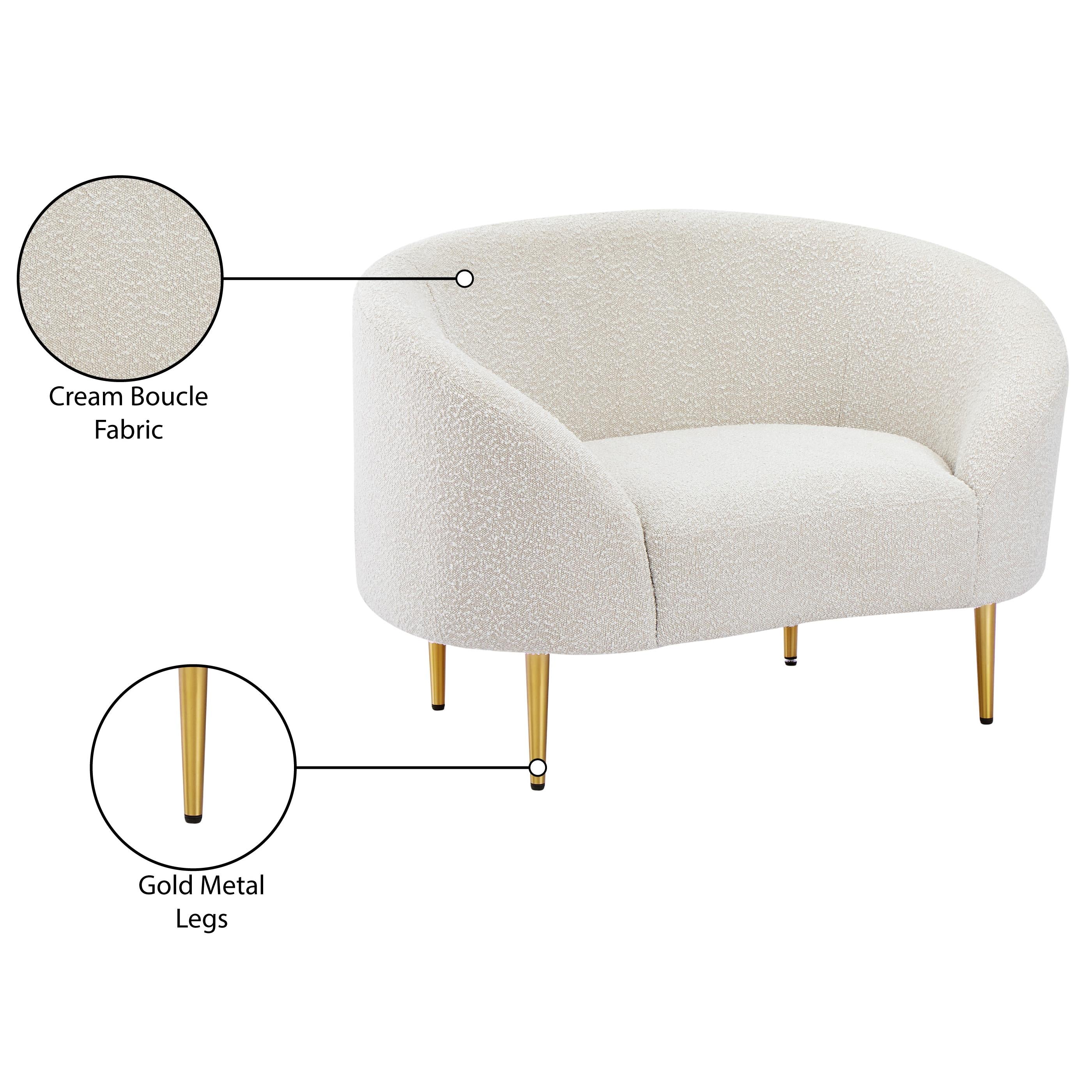 Meridian Ritz Cream Boucle Fabric Chair