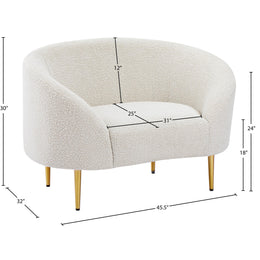 Meridian Ritz Cream Boucle Fabric Chair