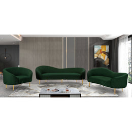 Meridian Ritz Green Boucle Fabric Chair
