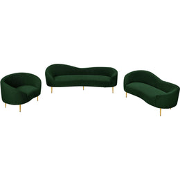 Meridian Ritz Green Boucle Fabric Chair
