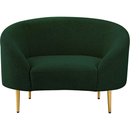 Meridian Ritz Green Boucle Fabric Chair