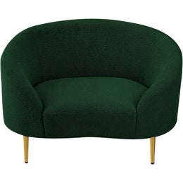 Meridian Ritz Green Boucle Fabric Chair