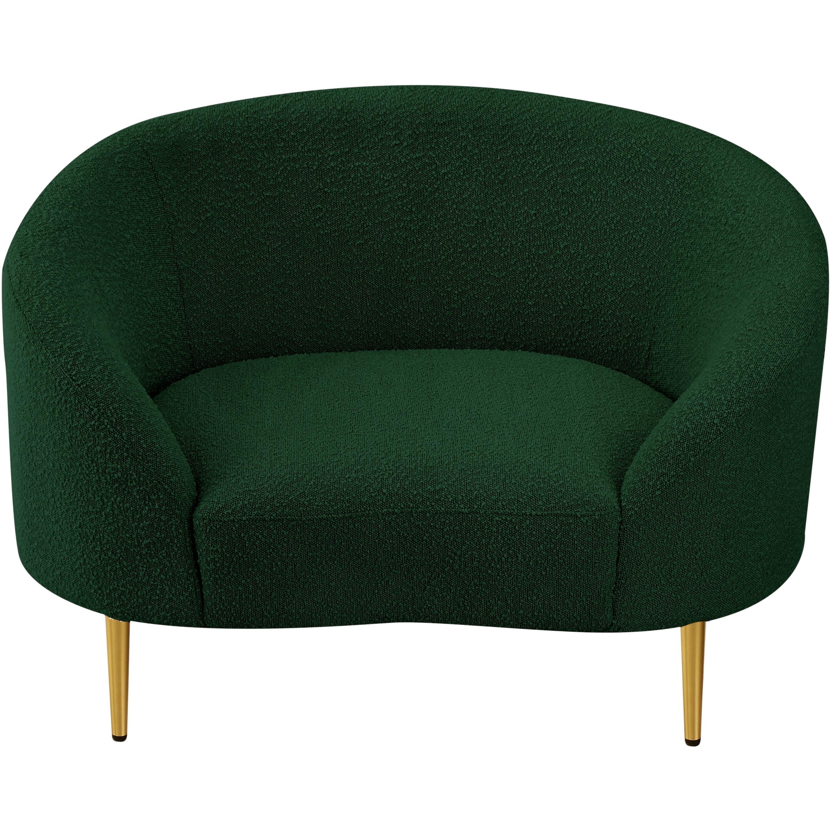 Meridian Ritz Green Boucle Fabric Chair