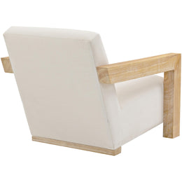 Meridian Ward Cream Linen Textured Fabric Accent Chair
