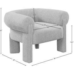 Meridian Stefano Grey Polyester Fabric Accent Chair