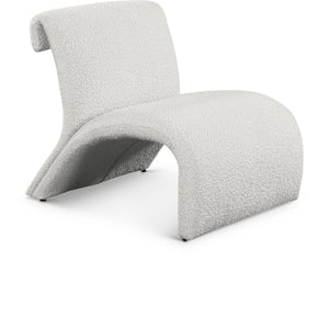 Meridian Mulberry Cream Boucle Fabric Accent Chair