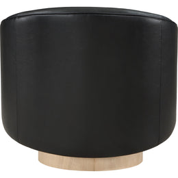 Meridian Gibson Black Vegan Leather Swivel Accent Chair