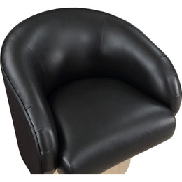 Meridian Gibson Black Vegan Leather Swivel Accent Chair