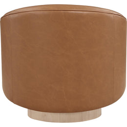Meridian Gibson Cognac Vegan Leather Swivel Accent Chair