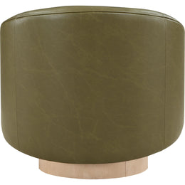 Meridian Gibson Olive Vegan Leather Swivel Accent Chair