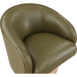 Meridian Gibson Olive Vegan Leather Swivel Accent Chair