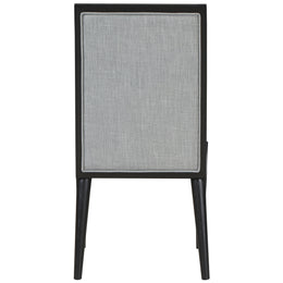 Meridian Bristol Grey Linen Textured Fabric Dining Chair
