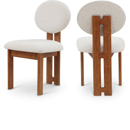 Meridian Napa Cream Boucle Fabric Dining Chair