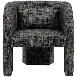 Meridian Sawyer Black Weaved Polyester Fabric Accent Chair