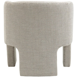Meridian Sawyer Cream Weaved Polyester Fabric Accent Chair