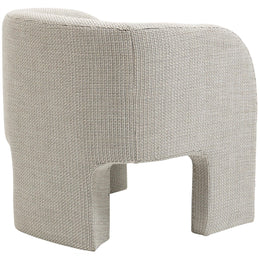 Meridian Sawyer Cream Weaved Polyester Fabric Accent Chair