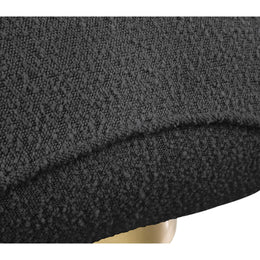Meridian Geneva Black Boucle Fabric Swivel Accent Chair