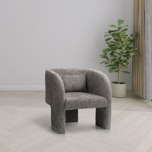 Meridian Sawyer Grey Chenille Fabric Accent Chair