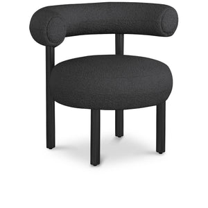 Meridian Bordeaux Black Boucle Fabric Accent Chair