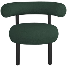 Meridian Bordeaux Green Boucle Fabric Accent Chair