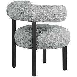 Meridian Bordeaux Grey Boucle Fabric Accent Chair