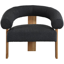 Meridian Winston Black Boucle Fabric Accent Chair